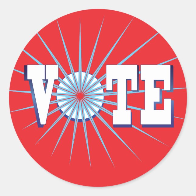 NowPower • VOTE ! Stickers, red Classic Round Sticker (Front)