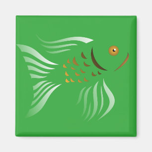 Nowruz Goldfish Vector Graphics Green Background Magnet
