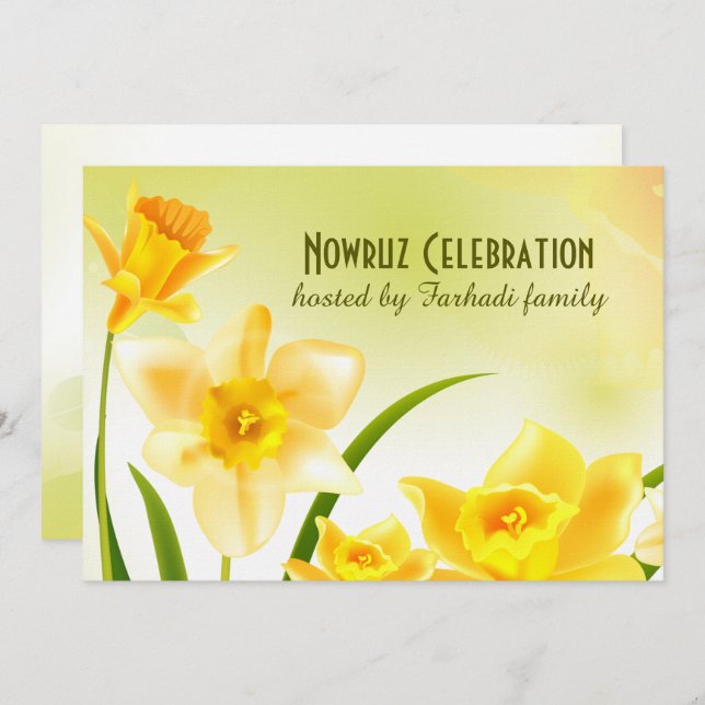 Nowruz Mubarak Persian New Year Party Invitations (Front/Back)