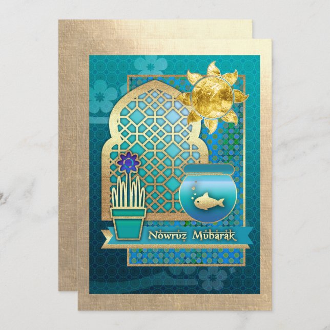 Nowruz Mubarak Persian New Year Party Invitations (Front/Back)