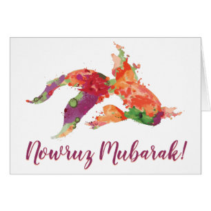 nowruz mubarak watercolor goldfish