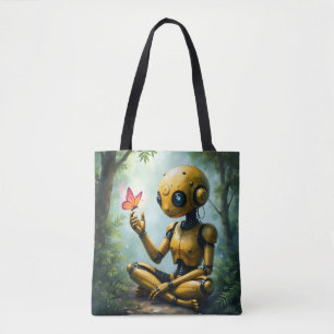 Nox Finds Wonder,A Curious Robot's First Butterfly Tote Bag