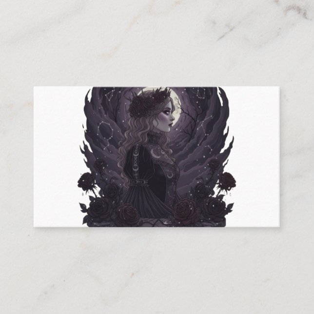 NOX FLORESCENS - Dark Gothic Queen of Roses and St Business Card (Front)