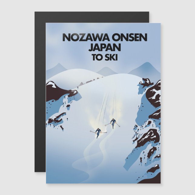 Nozawa Onsen Japan ski print. (Front/Back)