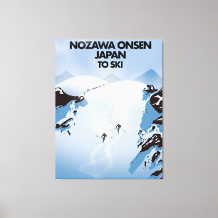 Nozawa Onsen Japan ski print. Canvas Print