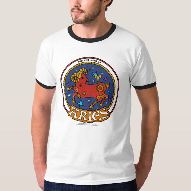 NP Aries Men's Basic Ringer T-Shirt (Front)