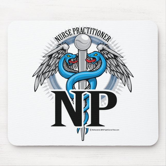 NP Blue Caduceus Mouse Mat (Front)