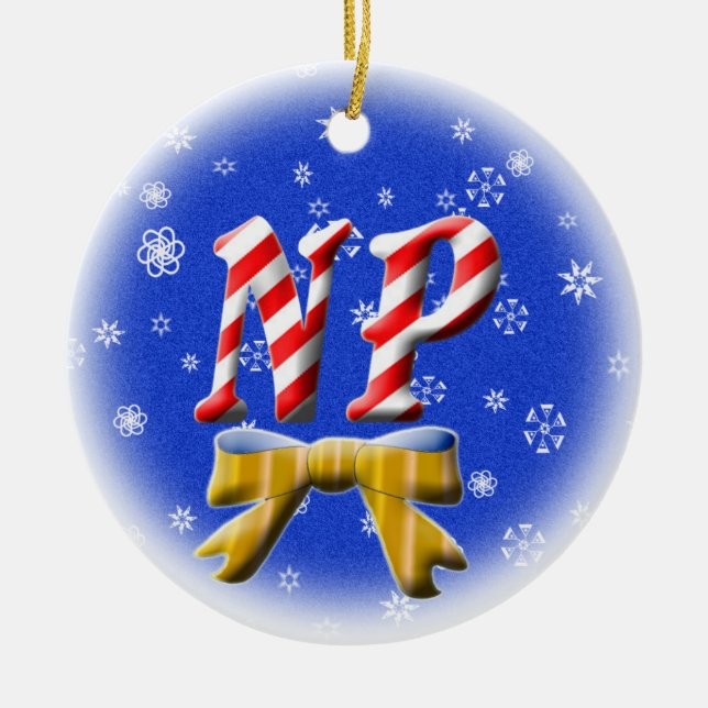 NP CANDY CANE CHRISTMAS ORNAMENT - NURSE (Front)