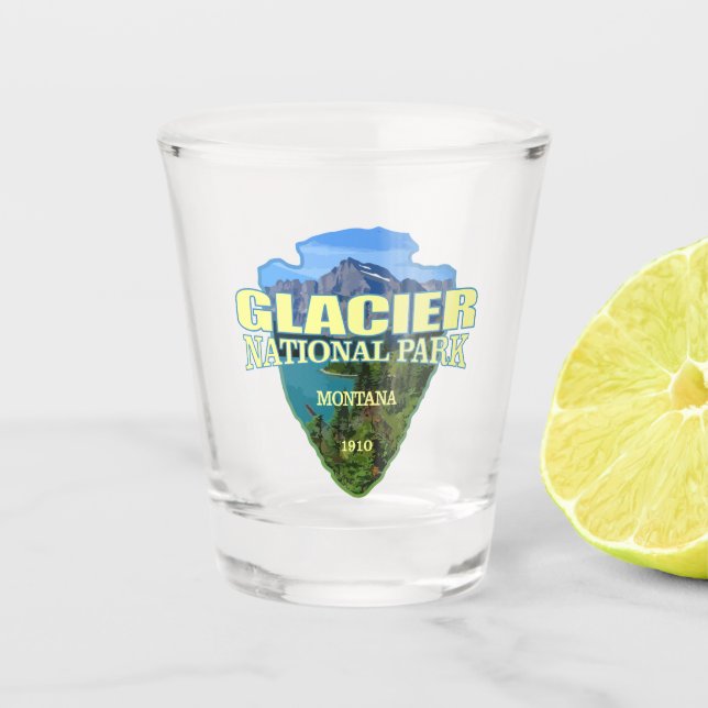 NP Glacier (arrowhead) Shot Glass (Front)
