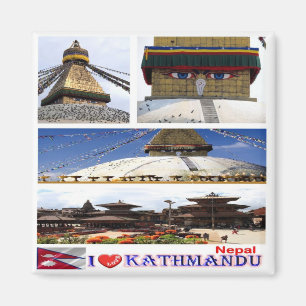 NP - Nepal - Kathmandu - I Love - Collage Magnet