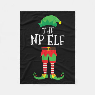 Np Nurse Practitioner Elf Matching Christmas Party Fleece Blanket