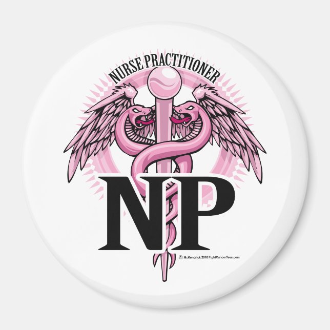 NP PINK Caduceus Magnet (Front)