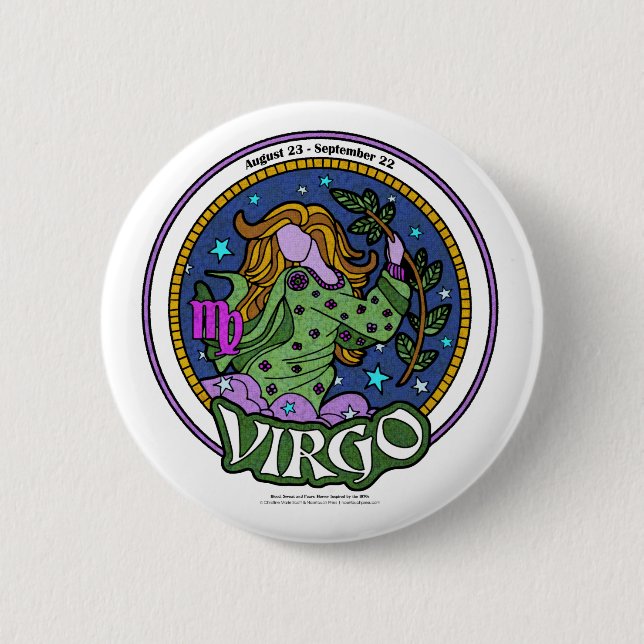 NP Virgo Standard, 2¼ Inch Round Button (Front)