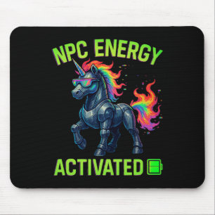 Npc Energy Activated Funny Aesthetic Gamer Rgb Pix Mouse Mat
