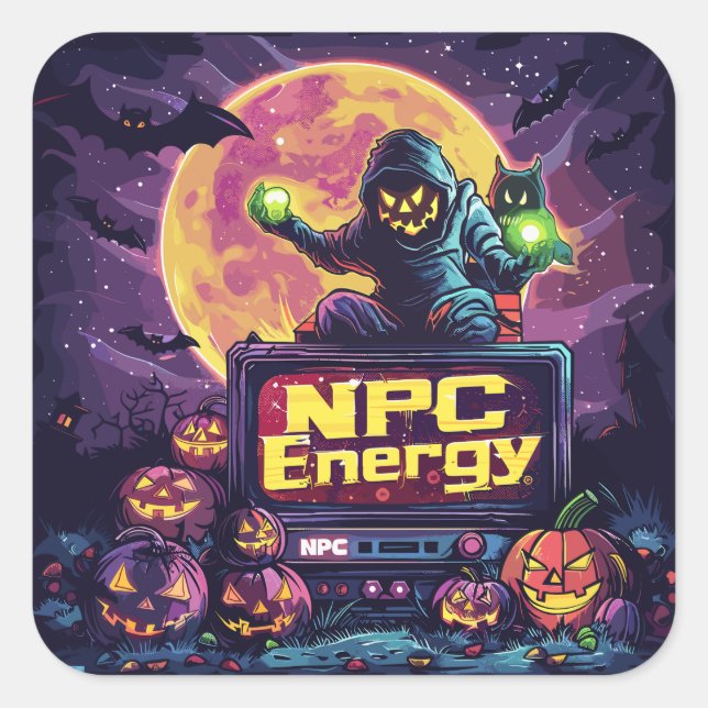 NPC energy  | ExDesigner | Halloween Square Sticker (Front)
