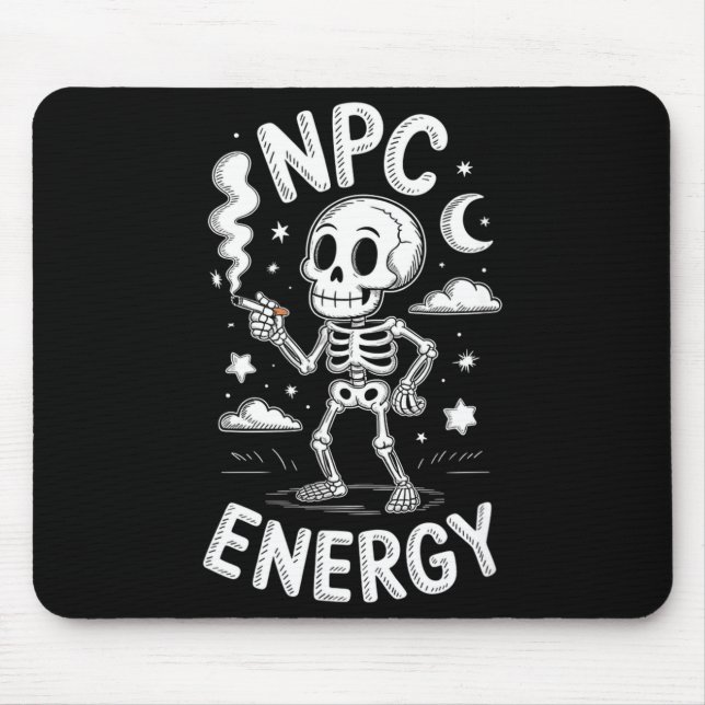 Npc energy skeleton funny meme  mouse mat (Front)