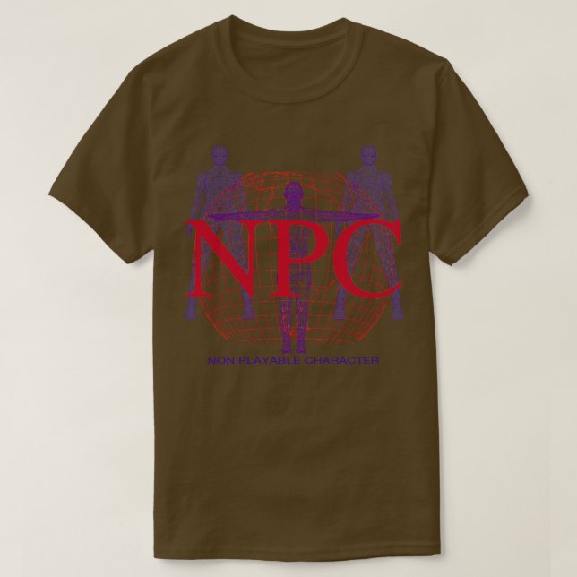 NPC Retro Y2K Computer Graphic non playable charac T-Shirt (Design Front)
