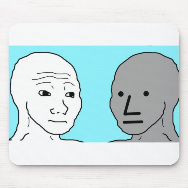 NPC Wojak Non Player Character Meme gift Mouse Mat (Front)