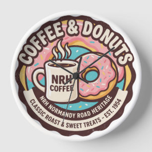 NRH Coffee & Doughnuts Vintage 1950s Diner Wall Cl Clock