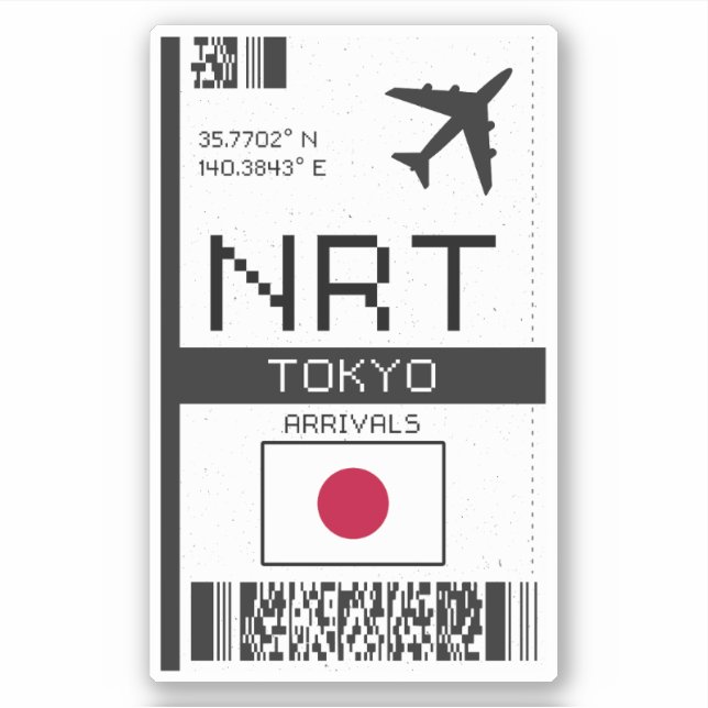NRT Tokyo Boarding Pass - Japan Travel (Front)