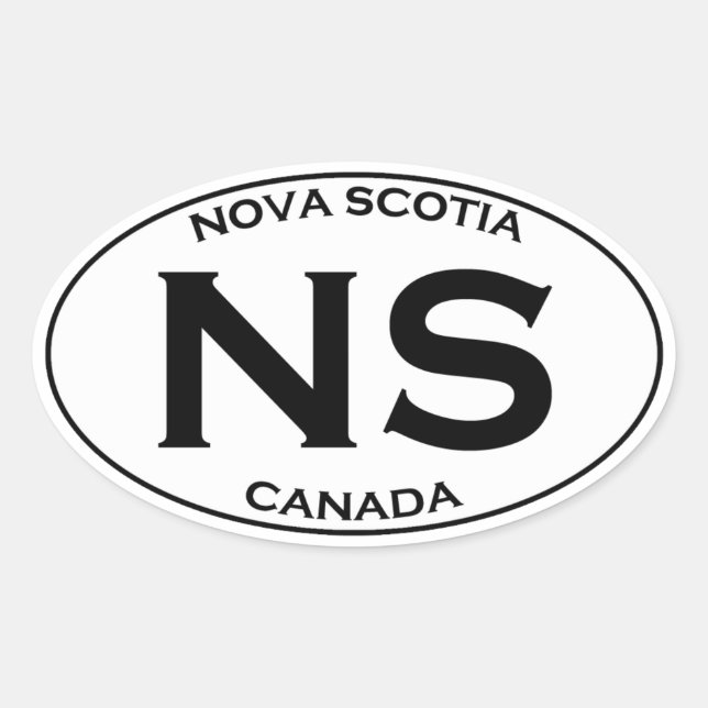 NS Nova Scotia Oval Logo Oval Sticker (Front)