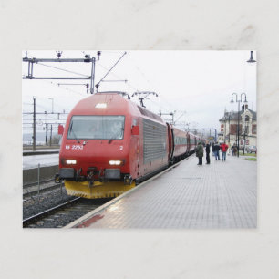 NSB Electric Locomotive EL 18 at Lillehammer Postcard