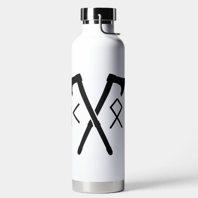 NSFW Elder Futhark Runic Axe Water Bottle (Left)