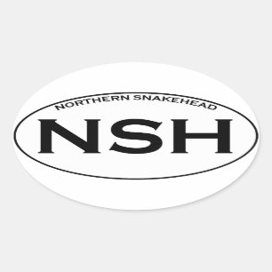 NSH - Northern Snakehead Fish Oval Sticker