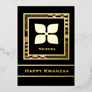 Nsirewa Happy Kwanzaa Foil Holiday Card