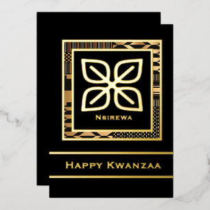 Nsirewa Happy Kwanzaa (Outline) Foil Holiday Card