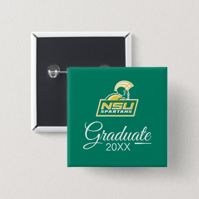 NSU Spartans Graduate 15 Cm Square Badge (Front & Back)