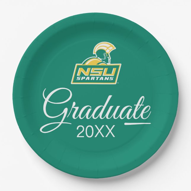 NSU Spartans Graduate Paper Plate (Front)