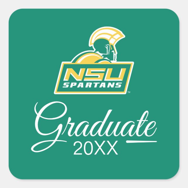 NSU Spartans Graduate Square Sticker (Front)
