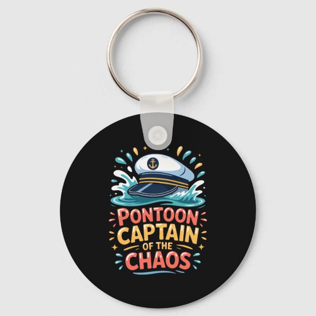 Ntoon Captain Of The Chaos Funny Lake Boating Long Key Ring (Front)