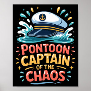 Ntoon Captain Of The Chaos Funny Lake Boating Long Poster