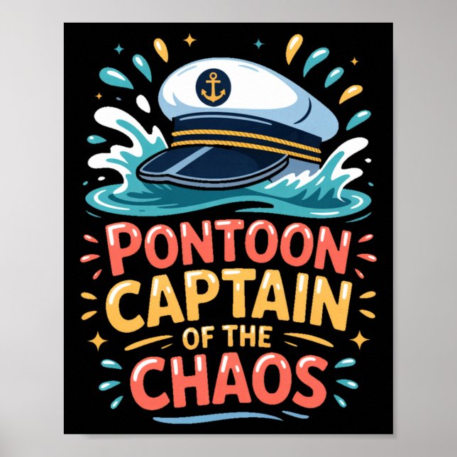 Ntoon Captain Of The Chaos Funny Lake Boating Long Poster (Front)