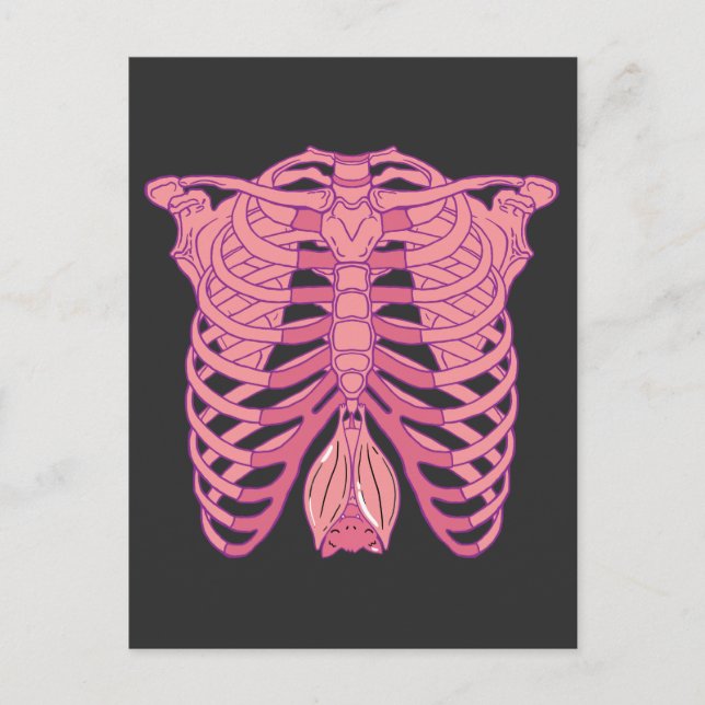 Nu Goth Bat Skeleton aesthetic gothic wiccan pagan Postcard (Front)