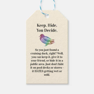 Nu Trop. Spectrum '80s Print Ad-Style Crusing Duck Gift Tags