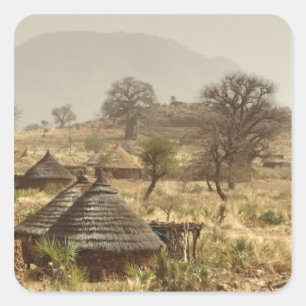 Nuba Mountains, Nugera village Square Sticker