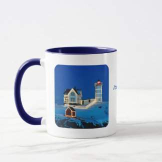Nubble Christmas Lighthouse Mug