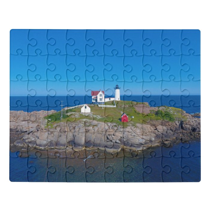 Nubble Light Atlantic Ocean Maine Lighthouse Jigsaw Puzzle | Zazzle.co.uk
