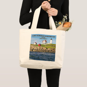 Nubble Light, Cape Neddick Maine Large Tote Bag