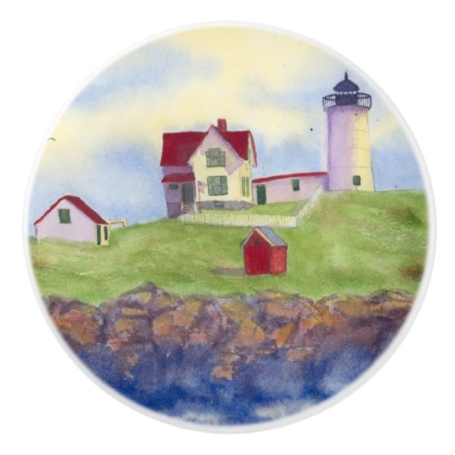 Nubble Light Ceramic Knob (Front)