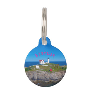 Nubble Light Hot Pink Name Dog Photo Round Pet Tag