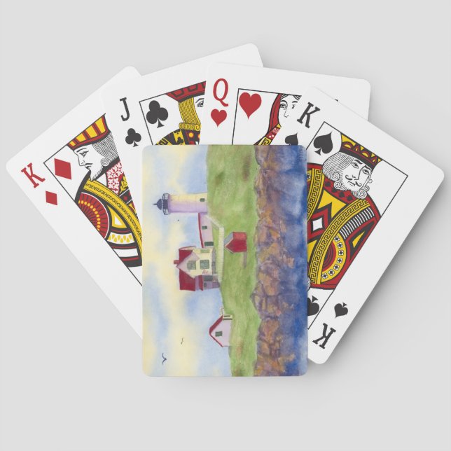 Nubble Light House York Maine Bicycle Playing Card (Back)