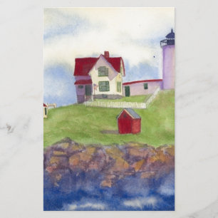 Nubble Light House York Maine Stationery