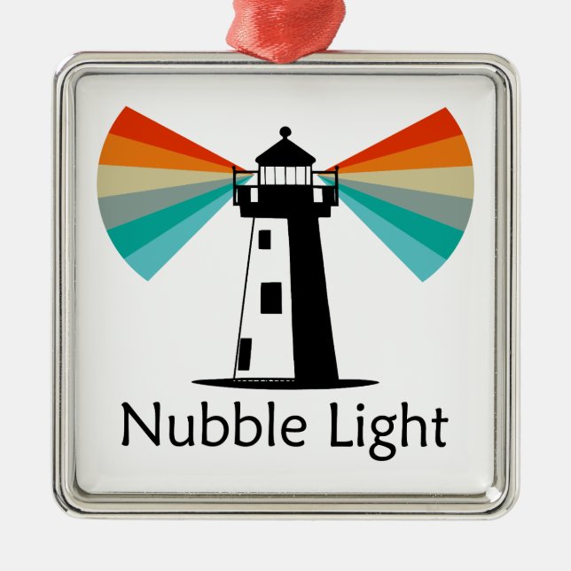 Nubble Light Maine Rainbow Metal Tree Decoration (Front)