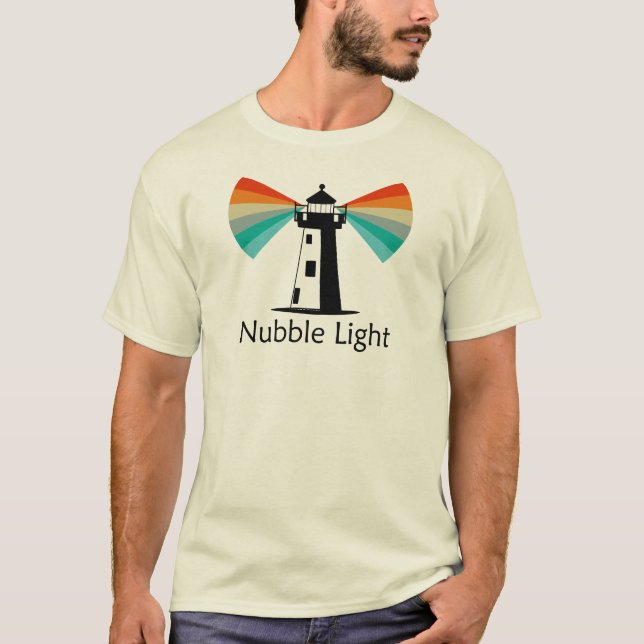 Nubble Light Maine Rainbow T-Shirt (Front)