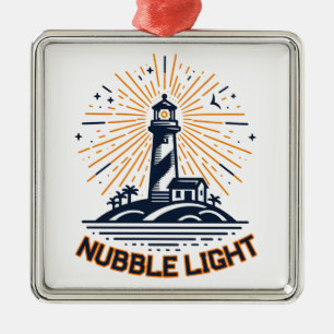 Nubble Light Maine Sunrise Metal Tree Decoration