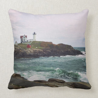Nubble Light - York, Maine Throw Pillow